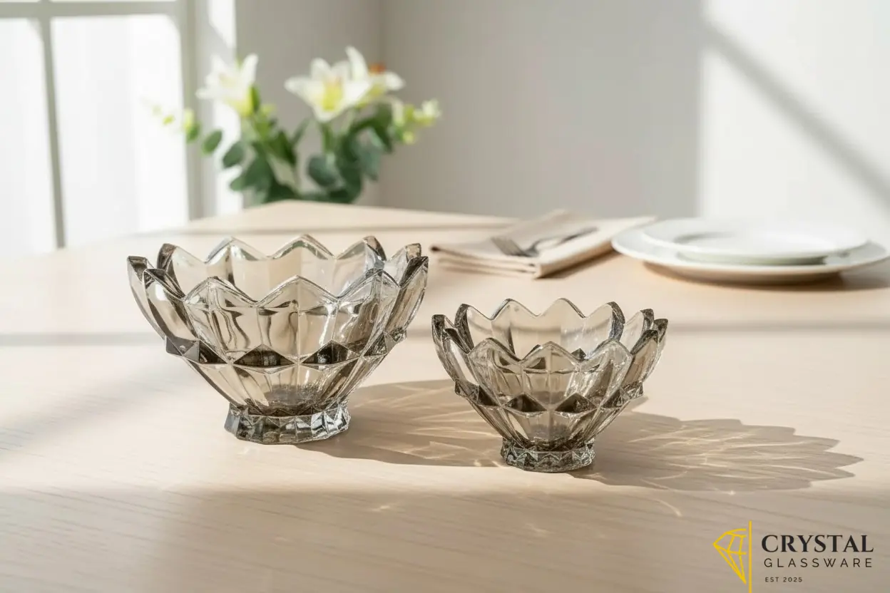 Delisoga 7-Piece Colored Glass Ice Cream & Fruit Serving Set -Premium Collection